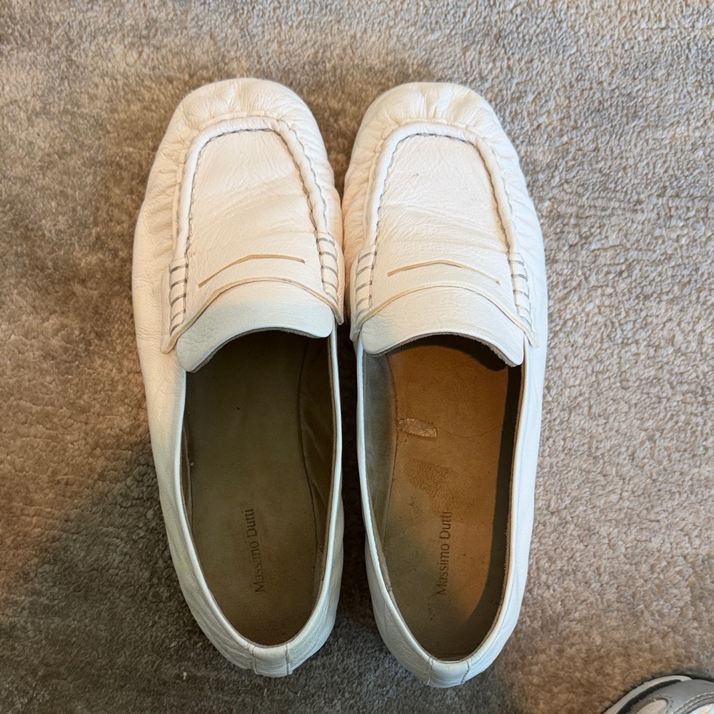 Massimo Dutti White Loafers size 38
